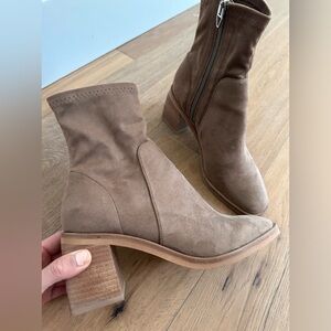 Dolce Vita tan booties. Great condition! 3 inch heel. Almond shape toe